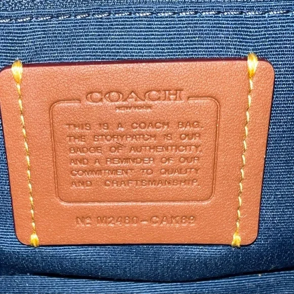 Coach Carmen Mini Denim Quilted Hobo/Crossbody Bag - Picture 10 of 13